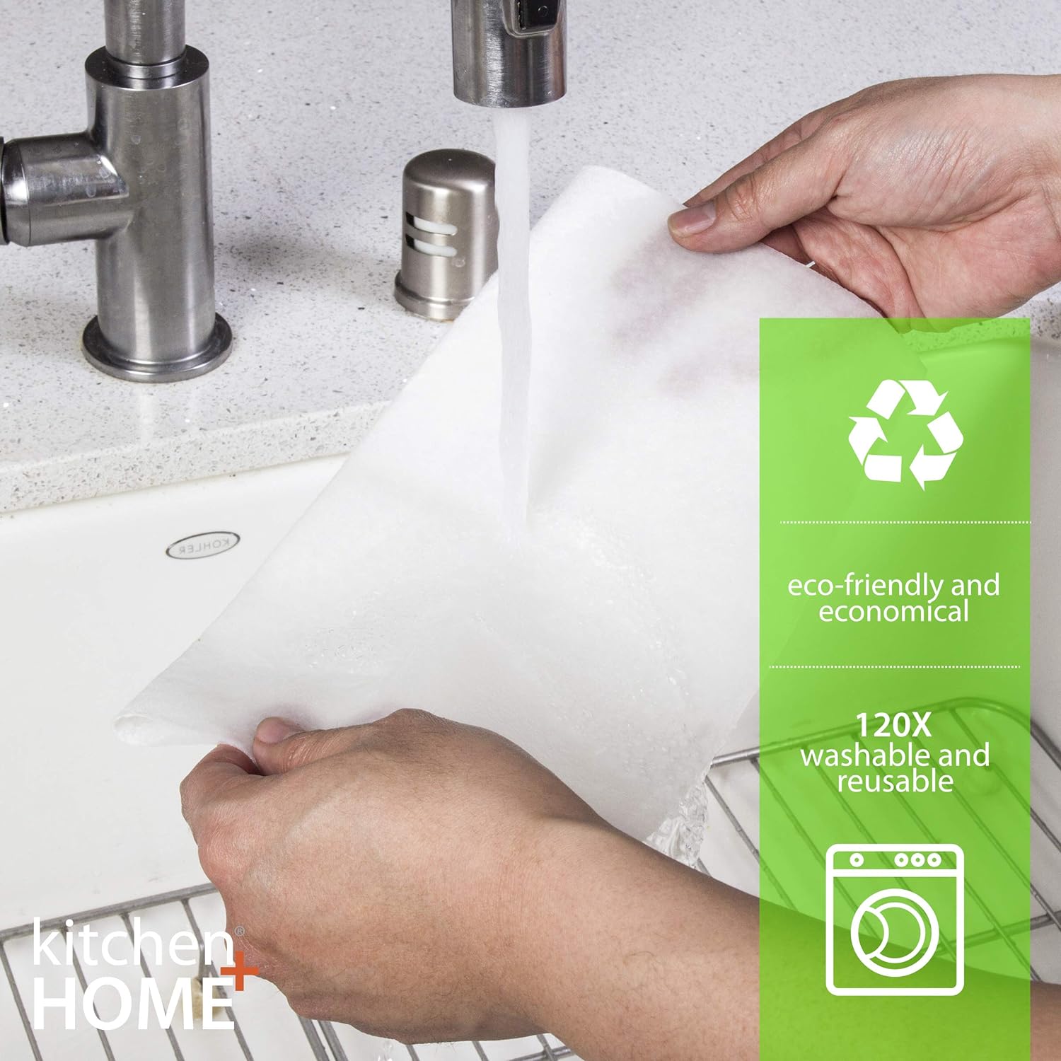 Kitchen + Home Paper Towel Alternative – Heavy Duty Washable Reusable Rayon Towels - One roll replaces 6 months of towels! - Image 3