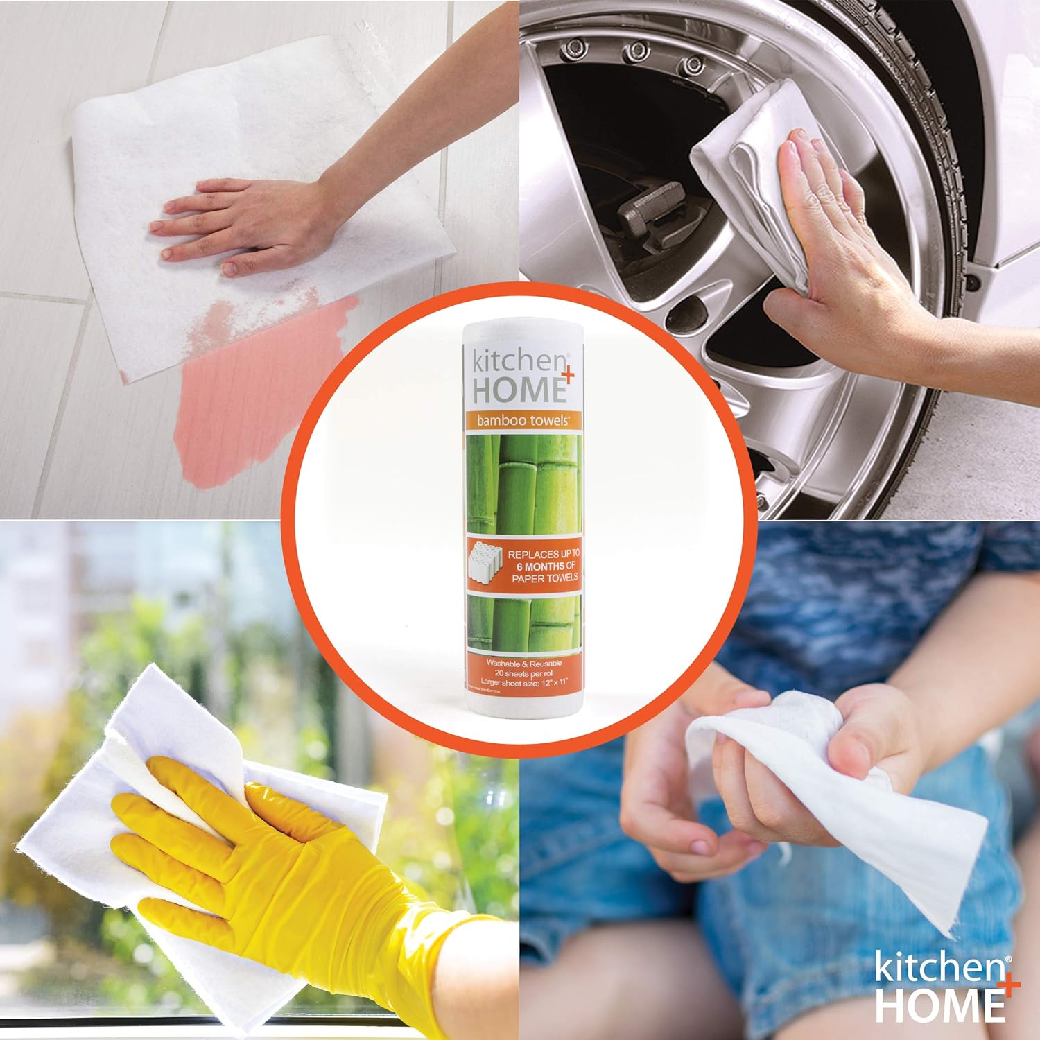 Kitchen + Home Paper Towel Alternative – Heavy Duty Washable Reusable Rayon Towels - One roll replaces 6 months of towels! - Image 7