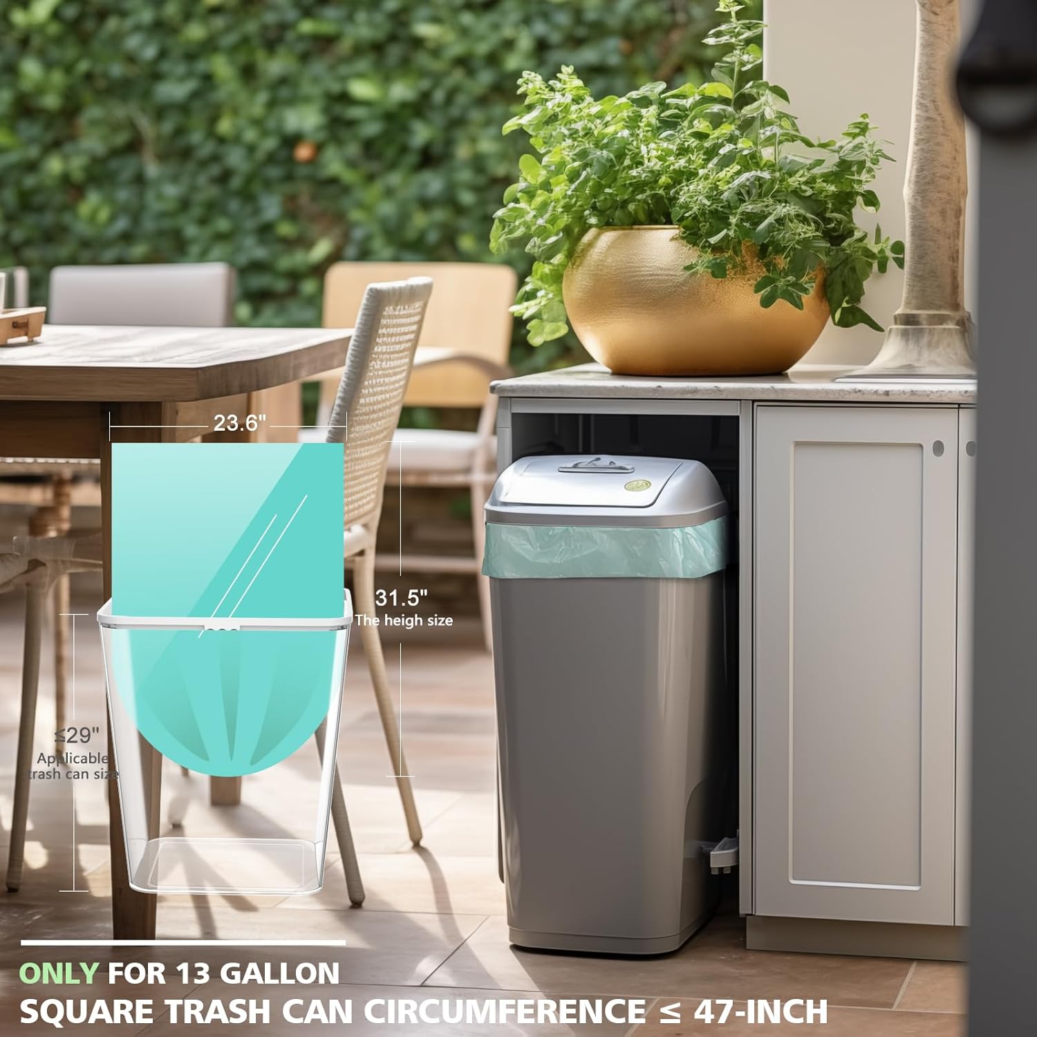 Compostable Trash Garbage bags,AYOTEE 13-15 Gallon Tall Kitchen Trash Bags,Heavy Duty Unscented 1.18Mils 55 Liter,60 Count,Strong Thicken Rubbish Waste Can Liners for Kitchen Garden Home - Image 6