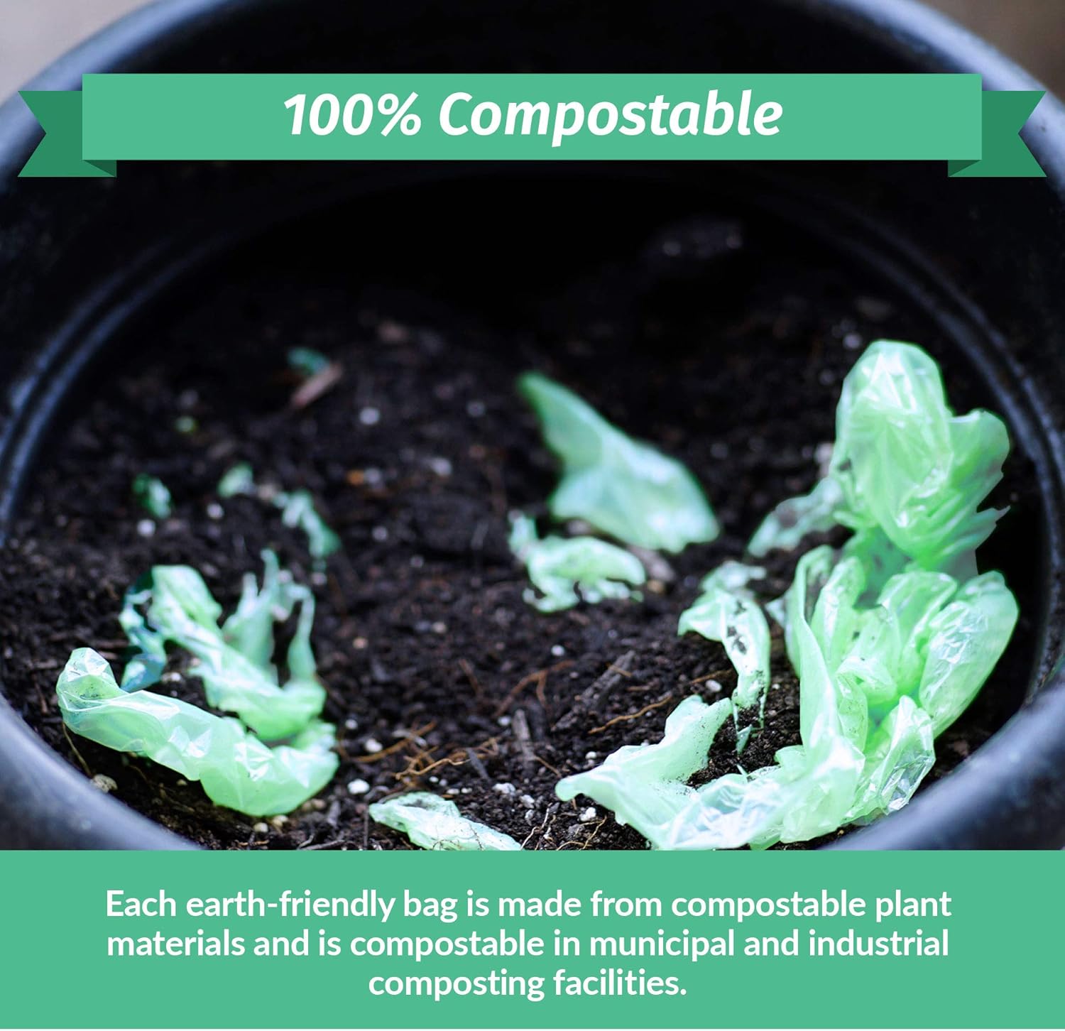 Reli. Compostable 16-25 Gallon Trash Bags | 100 Count Bulk | ASTM D6400 | Green | Eco-Friendly | For Compost - Image 3