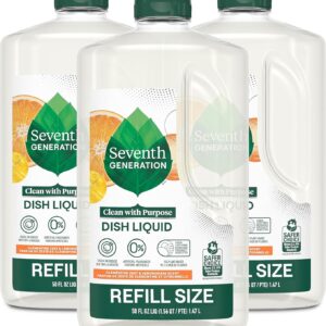Seventh Generation Hand Dish Wash Refill, Lemongrass & Clementine, 3pk 50z