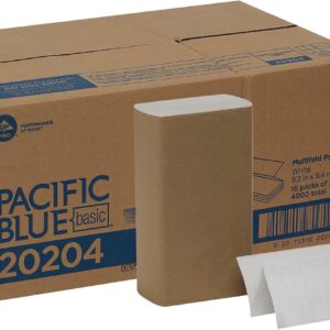 Georgia-Pacific Pacific Blue Basic Multifold Paper Towels (Previously Branded Acclaim) by GP PRO (Georgia-Pacific),White,20204,250 Towels Per Pack,16 Packs Per Case,(Case of 16 Packs,250 per Pack)