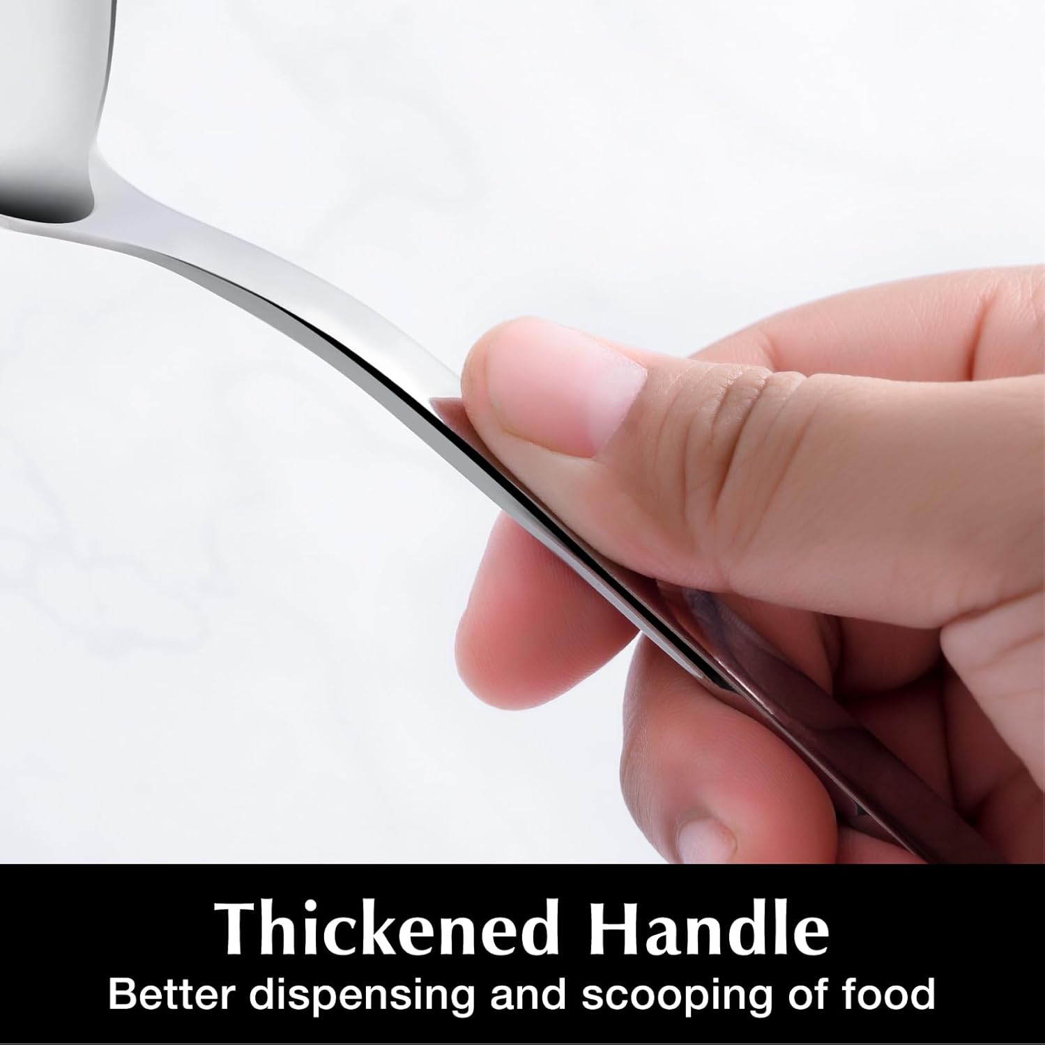 KINGSTONE Slotted Serving Spoons Sets 4 Piece,18/10 Stainless Steel Heavy Duty 9.84inch For Buffet, Wedding, Party,Catering,Dishwasher Safe - Image 5