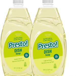 Amazon Brand – Presto! Dish Soap, Lemon Scent, 30 fl oz, Pack of 2