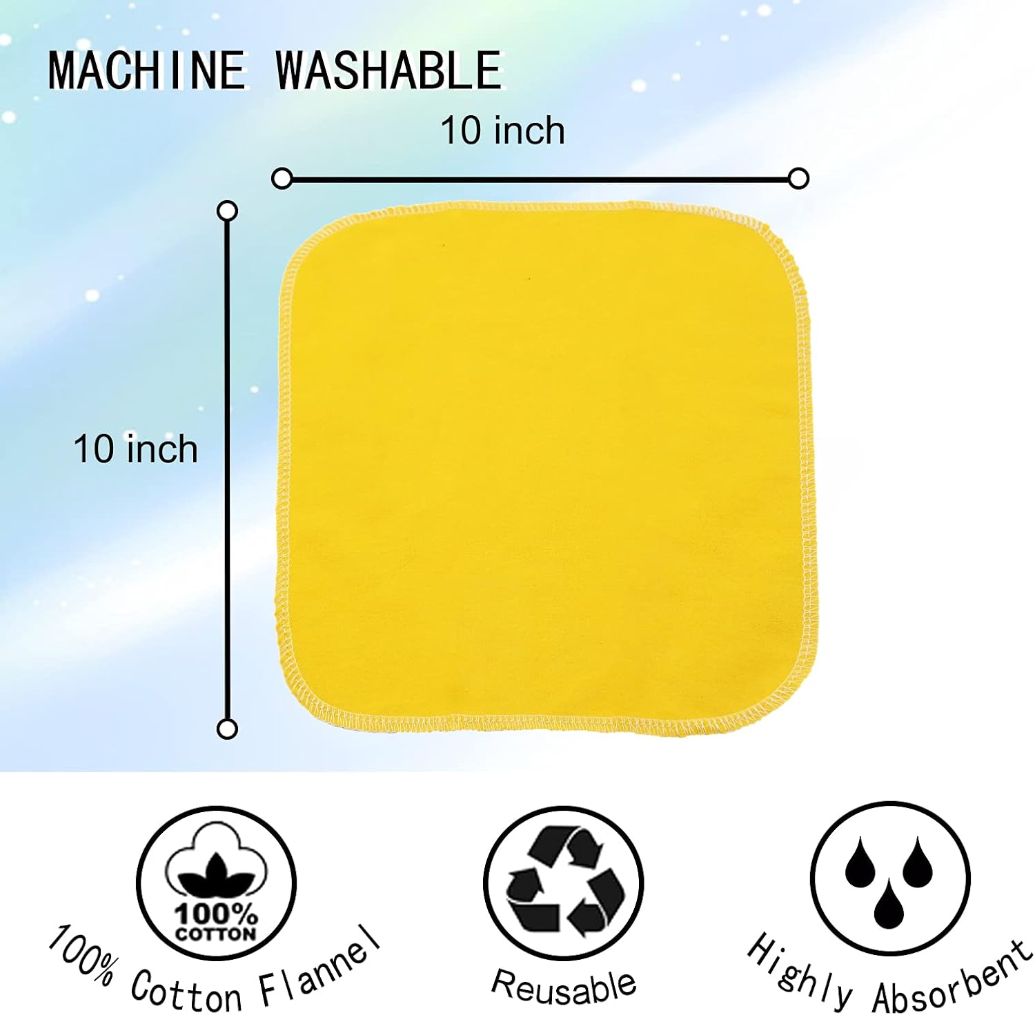 Reusable 100% Cotton Cloth Napkins - 30 Pack 10'' X 10'' Zero Waste Eco Friendly Paperless Towels, Solid color - Image 2