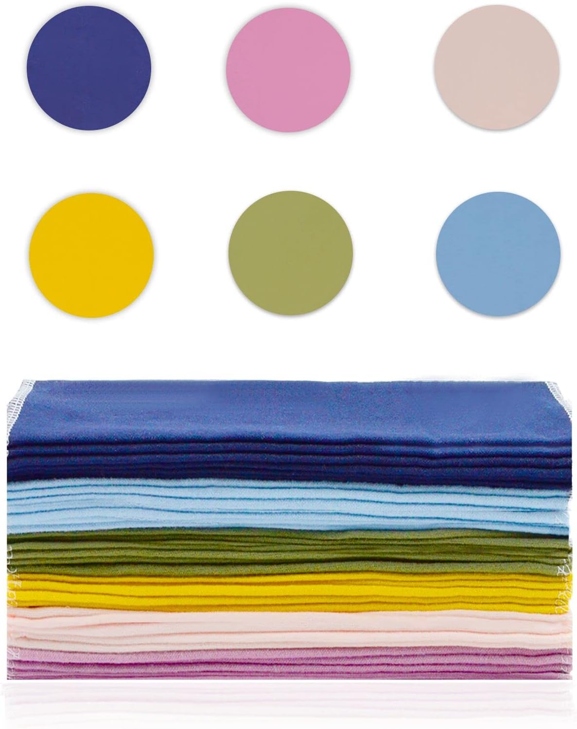 Reusable 100% Cotton Cloth Napkins - 30 Pack 10'' X 10'' Zero Waste Eco Friendly Paperless Towels, Solid color - Image 3