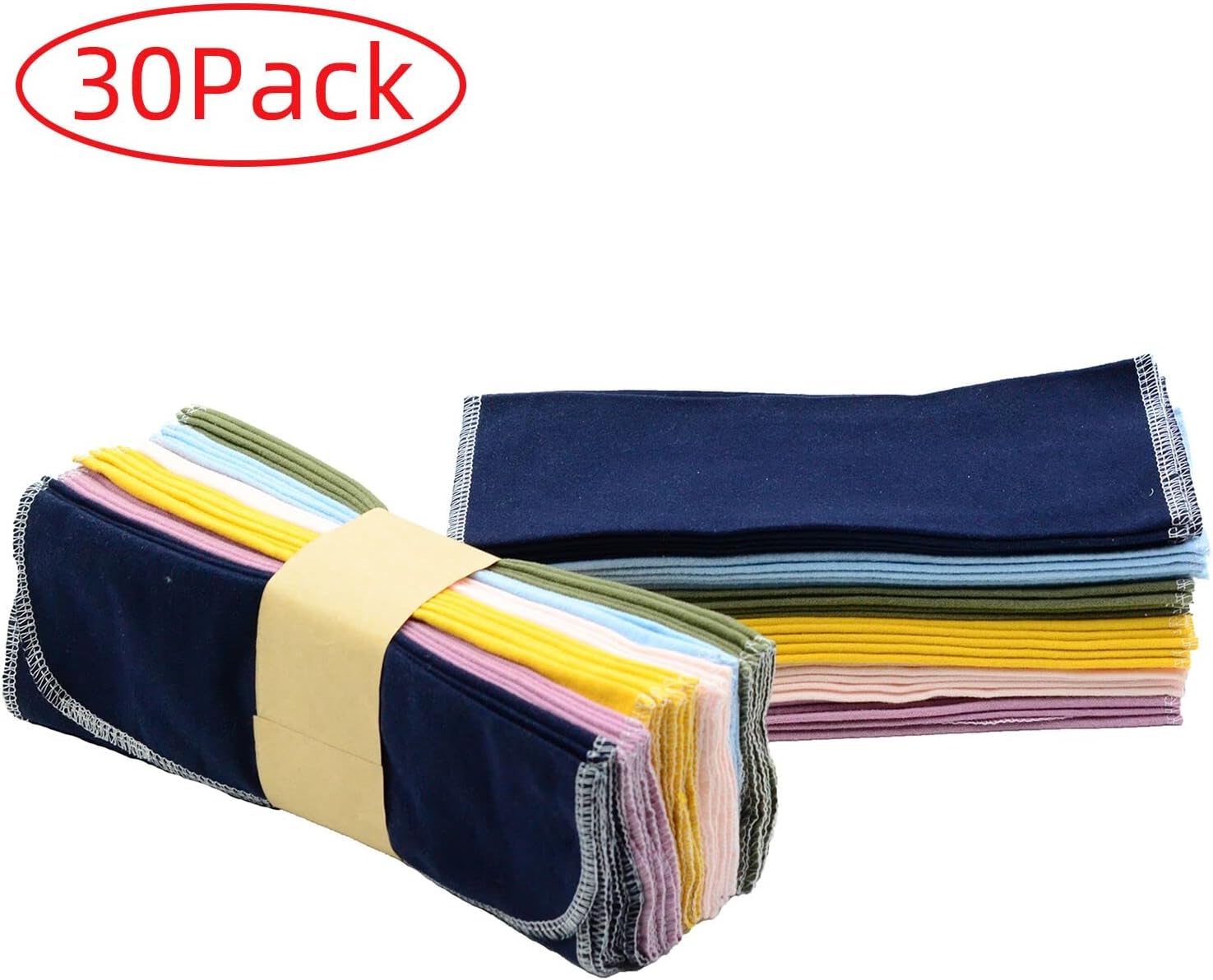 Reusable 100% Cotton Cloth Napkins - 30 Pack 10'' X 10'' Zero Waste Eco Friendly Paperless Towels, Solid color - Image 6