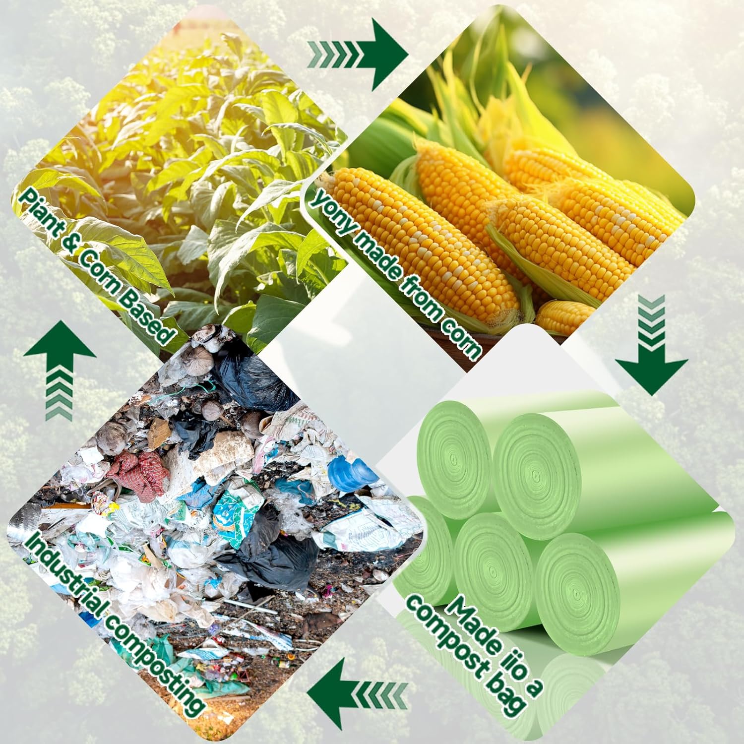 Small Trash Bags 4-6 Gallon - Rishipahu 200 Count Biodegradable Green 4 Gallon Trash Bags,Mini Garbage Bags for Bathroom Office Bedroom, Unscented 15L Small Trash Can Liners - Image 6