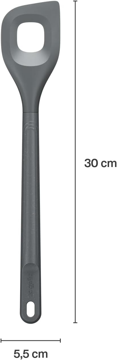 Zyliss Angled Mixing Spoon, Sustainable Wheatstraw/Nylon, Angled MIxing Spoon for Cooking and Serving with Heat Resistant Silicone Head, Beluga Grey, 11.6" x 2.2", Dishwasher Safe, 5 Year Guarantee - Image 3