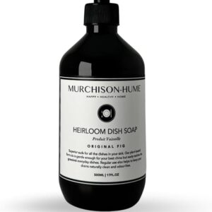 Murchison-Hume Dishwashing Soap, 17 fl oz – Original Fig Mild Dish Soap, Non-Toxic, Cuts Grease, Gentle on Hands, Biodegradable, Sulfate-Free, Sustainable, Counter Worthy Design