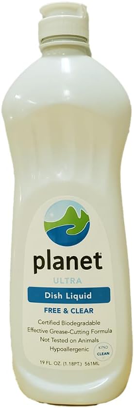 Planet Ultra Dishwashing Liquid, Free and Clear, 19 fl oz Bottles, Pack of 6 - Image 2