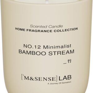 M&SENSE Natural Soy Candle| Bamboo Stream | 5.3 oz | Minimalist Scented Candle for Relaxation, Gifting, Home Décor | for Bedroom, Office, Party Small