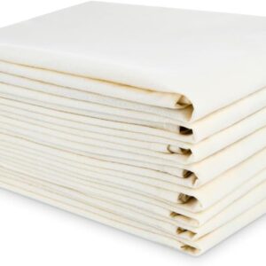 Organic Flour Sack Towels – 8 Pack, 27×27 inch, Natural, Unbleached, Lint-Free, White, Kitchen Towels