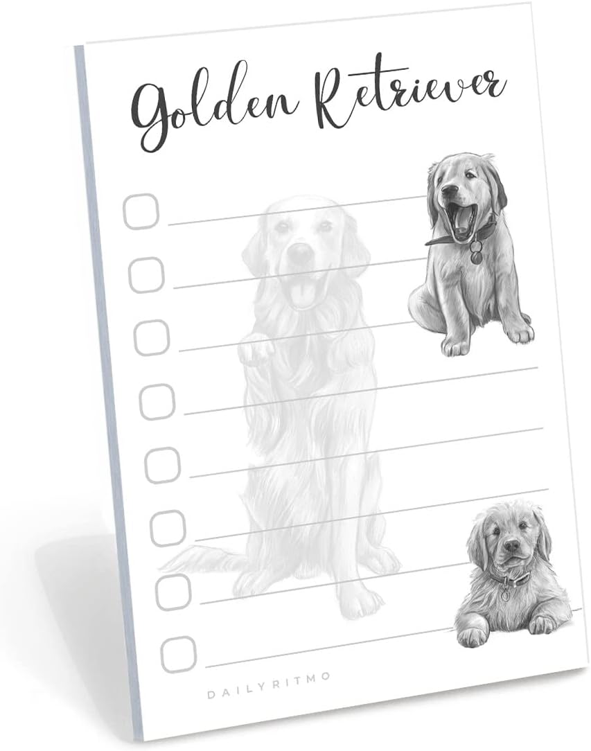 Golden Retriever Sticky Notepad to Do List | Golden Retriever Lover Gifts for Women | Office School Supply Dog Sticky Notes 4"x6" 50 Pages - Image 7