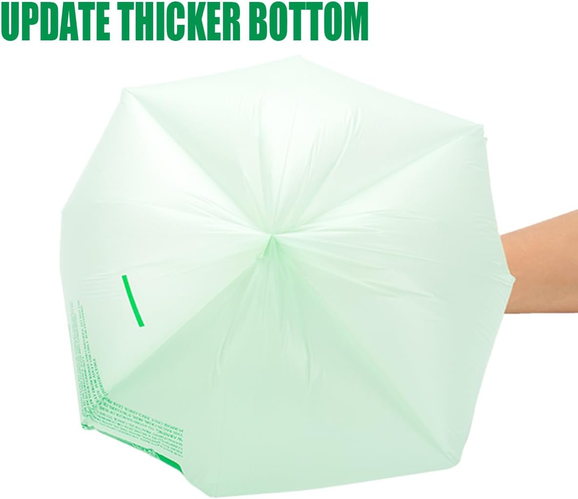 1.6 Gallon Compostable Trash Bags with Handle, 125 Count Small Compost Bags, Biodegradable Kitchen Garbage Bags, Food Scrap Waste Bags for Countertop Bin, ASTM D6400, US BPI Certified - Image 6