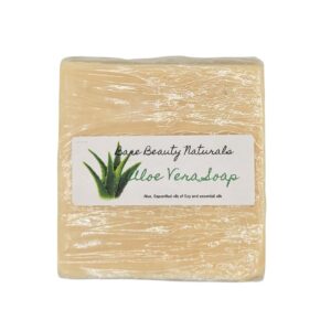 Botanical Radiance: Aloe-Infused Natural Soap (Block cut 11-12.9 oz, Wooden Soap Dish)