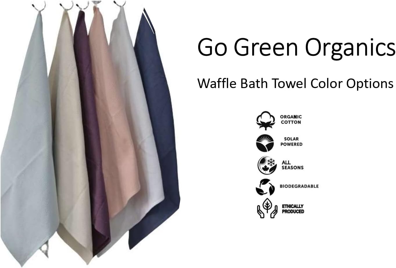 Waffle Bath Towel Pack of 2, 30.5x58 INCHES, 100% Natural Organic Cotton, GOTS Certified (Ivory) Super ABSORBANT & Quick Dry, NO SOFTENERS, Environment Friendly - Image 3