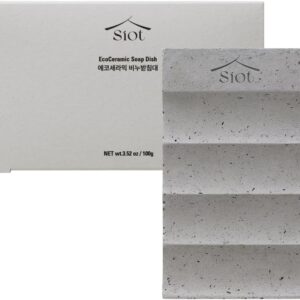 SIOT ECOCERAMIC SOAP Dish | Handmade Mineral Soap Holder | 100% Natural & Sustainable | Quick-Drying & Durable | Traditional Korean Design | Anti-Slip & Water-Resistant | 100g X 1EA