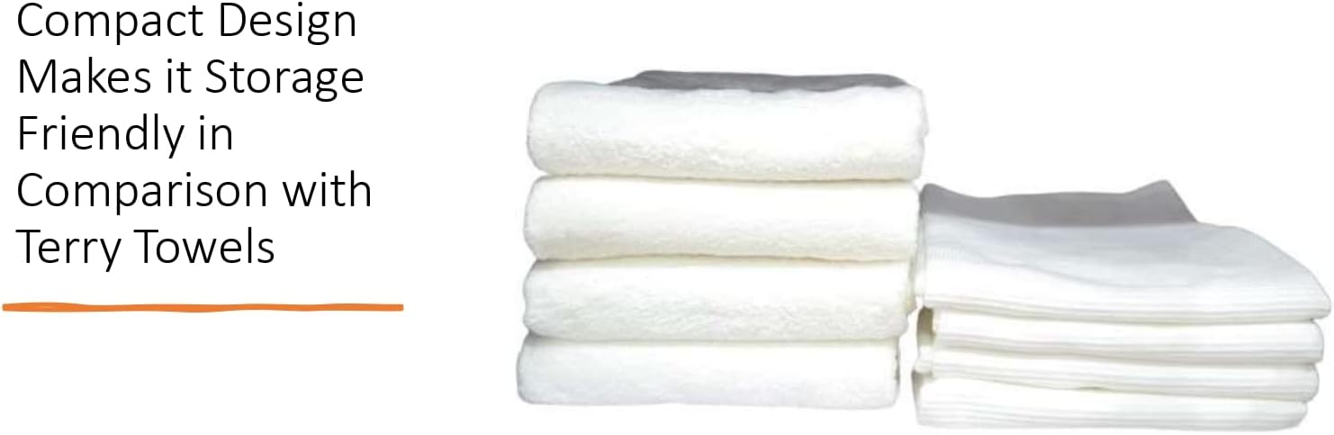 Waffle Bath Towel Pack of 2, 30.5x58 INCHES, 100% Natural Organic Cotton, GOTS Certified (Ivory) Super ABSORBANT & Quick Dry, NO SOFTENERS, Environment Friendly - Image 6