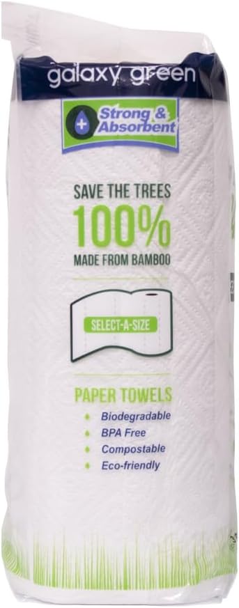 Galaxy Green Bamboo Paper Towels Earth Friendly, Strong 2 Ply Sheets, Sustainable, 24 Rolls - Image 2