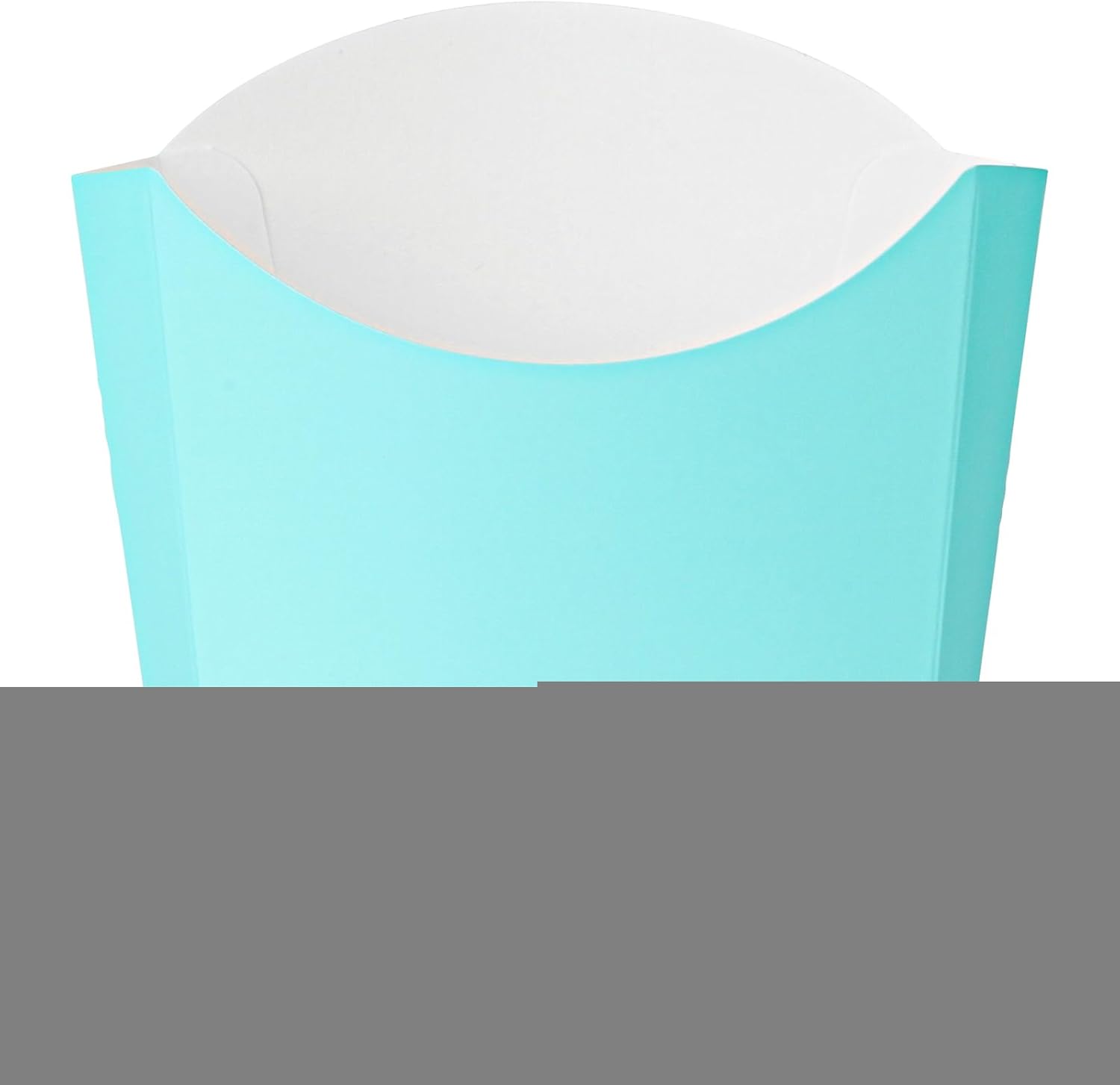 Restaurantware Bio Tek 4.5 x 3.2 x 3.9 Inch French Fry Cup 100 Disposable Snack Cups - Stackable Sustainable Turquoise Paper 3 Ounce Fry Holder For Fries Onion Rings Popcorn or Cookies - Image 2