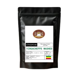 Ethiopian Yirgacheffe Washed Green Coffee Beans – Unroasted Heirloom Arabica | Bright Citrus & Floral Notes | High-Altitude Specialty Grade for Home Roasters | Clean Cup Clarity | 2lb/32 Ounces