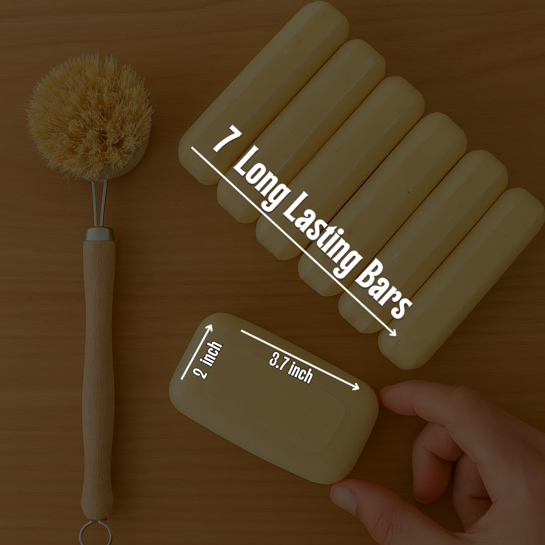 7 Big Dish Soap Bars | Essential Oil Formula | Natural Ingredients | Skin-Safe | Non-Toxic | Plastic-Free Packaging | Value Pack - Image 6