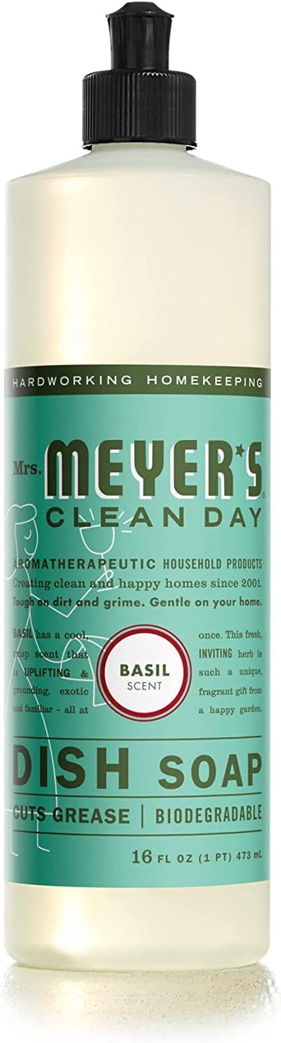 MRS. MEYER'S CLEAN DAY Dish Soap Variety Pack Includes 1 Lemon Verbena, 1 Basil 1 Honeysuckle Dish Soap 16 fl oz. Each - Image 4