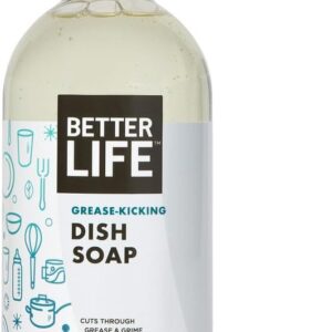 Better Life Liquid Dishwashing Soap for Home & Kitchen Sink – No Gloves Required Kitchen Soap for Sensitive Skin, Unscented, 22 Fl Oz