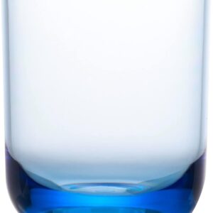 KLIFA- WASCO- 13 ounce, Set of 6, Acrylic Tumbler Drinking Glasses, BPA-Free, Plastic Drinkware, Dishwasher Safe Cups, Blue
