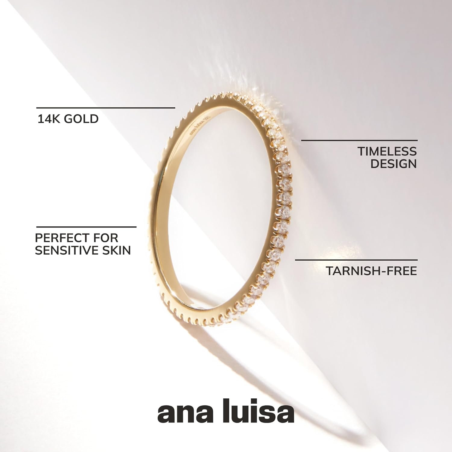 Ana Luisa Gold Rings for Women - 14K Gold Plated Rings for Women Non Tarnish - Trendy Stacking Ring for Everyday Wear - Twisted, Heart, Eternity Ring Styles - Hypoallergenic & Water-Resistant Jewelry - Image 5