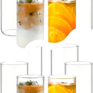 large coffee glass cups | 650 ml | 22oz | Set of 12 | Sustainable Drinking Glasses | Home Eco-Friendly Round R-angled Glasses,BPA-free,boronsilicate glass