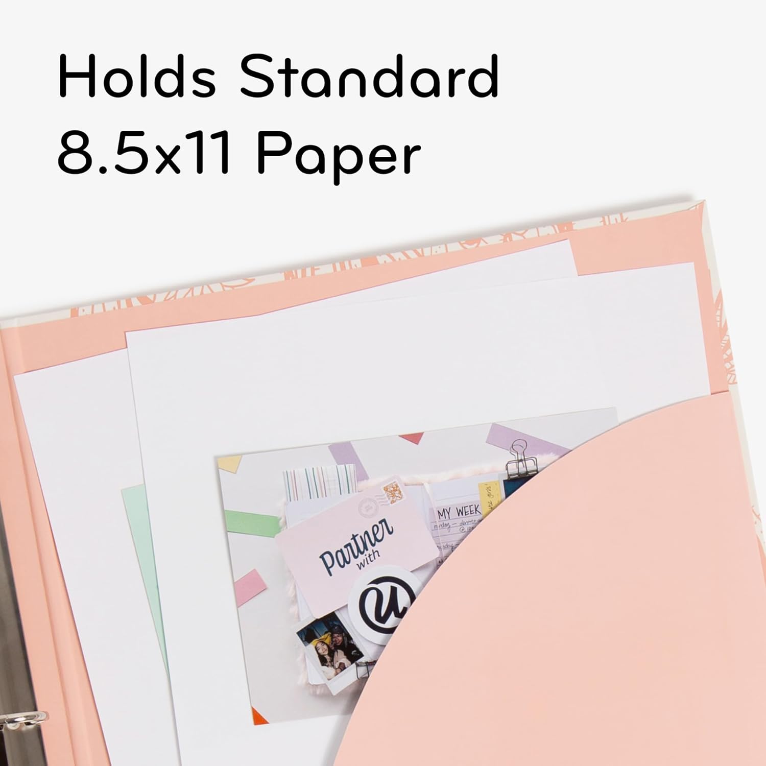 U Brands Eco-Conscious 1" Binders, Set of 2, Pink and Sage Green Boho Chic Prints, Silver Metal O-Rings - Image 7