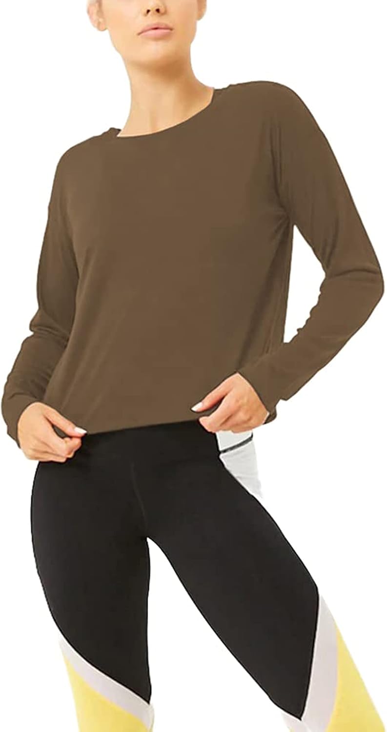 Bestisun Long Sleeve Workout Shirts Yoga Dance Tops Open Back Athletic Clothes for Women - Image 3