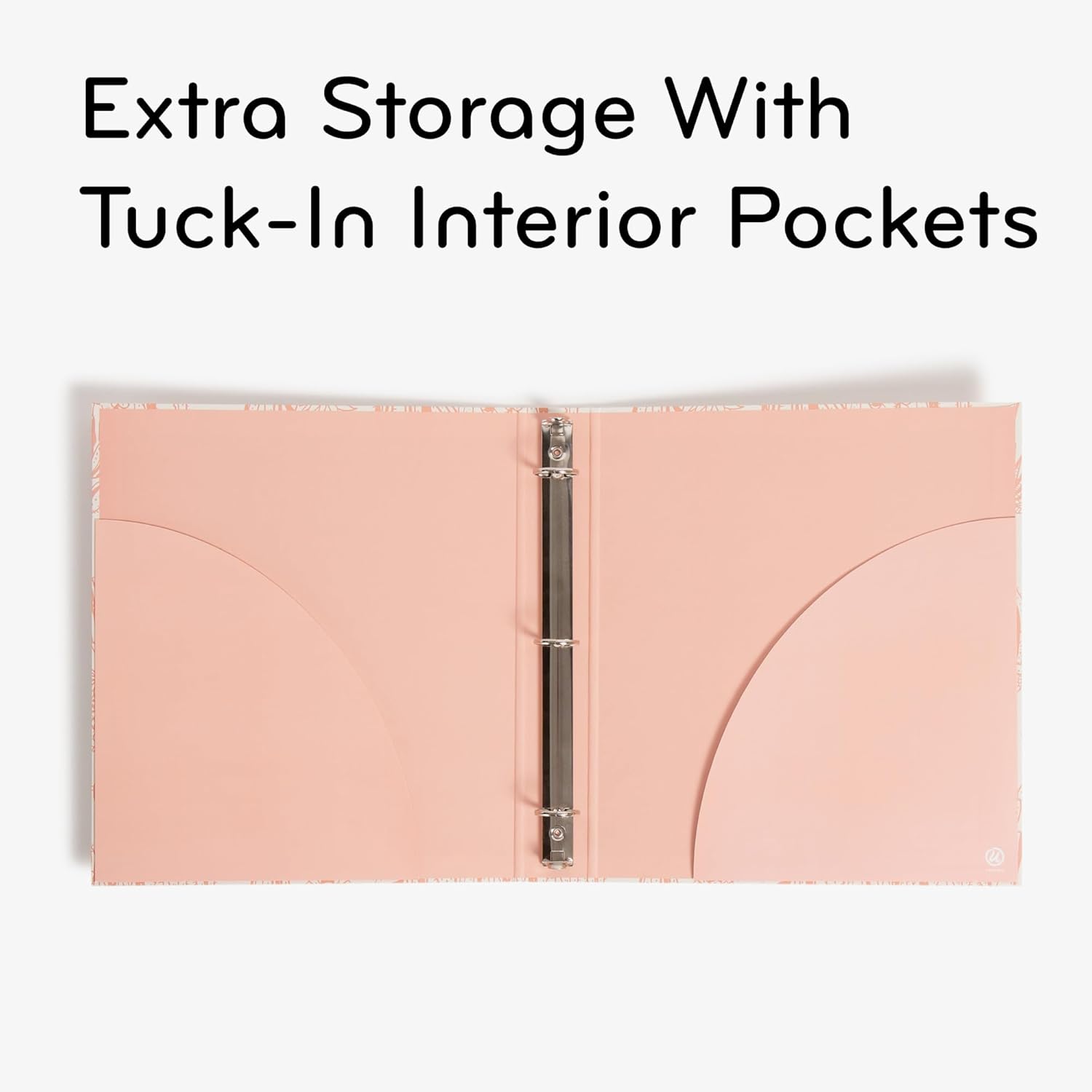 U Brands Eco-Conscious 1" Binders, Set of 2, Pink and Sage Green Boho Chic Prints, Silver Metal O-Rings - Image 4