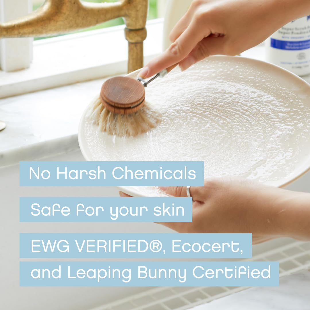Natural Dish Soap and Refill Unscented - 100% Natural, Organic, Baby-Safe, Pet-Friendly, Vegan, Cruelty-Free, Biodegradable - EWG VERIFIED & EcoCert Certified - Image 5