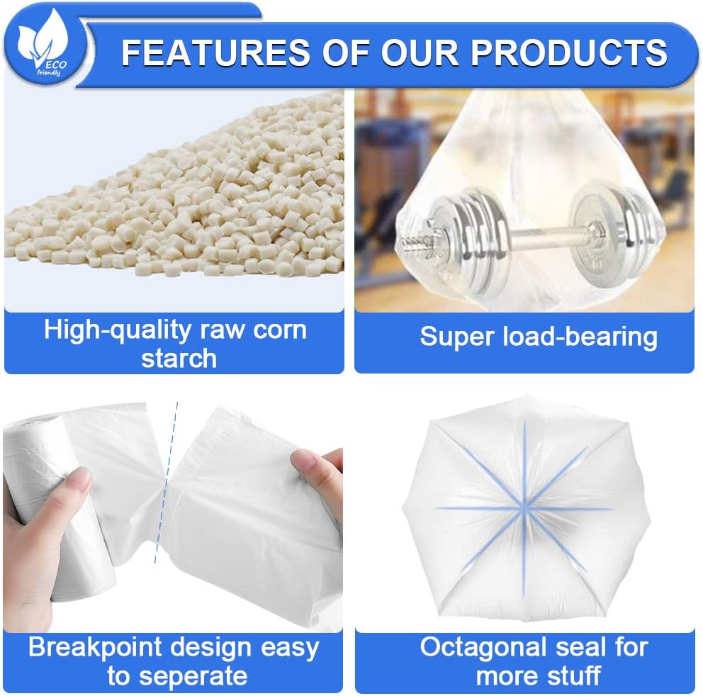 Small Garbage Bags 2.6 Gallon Colorful Biodegradable Trash Bags,120 Counts Bathroom Garbage Bags Unscented Wastebasket Liners for Office, Bedroom,Living Room 7-10L - Image 5