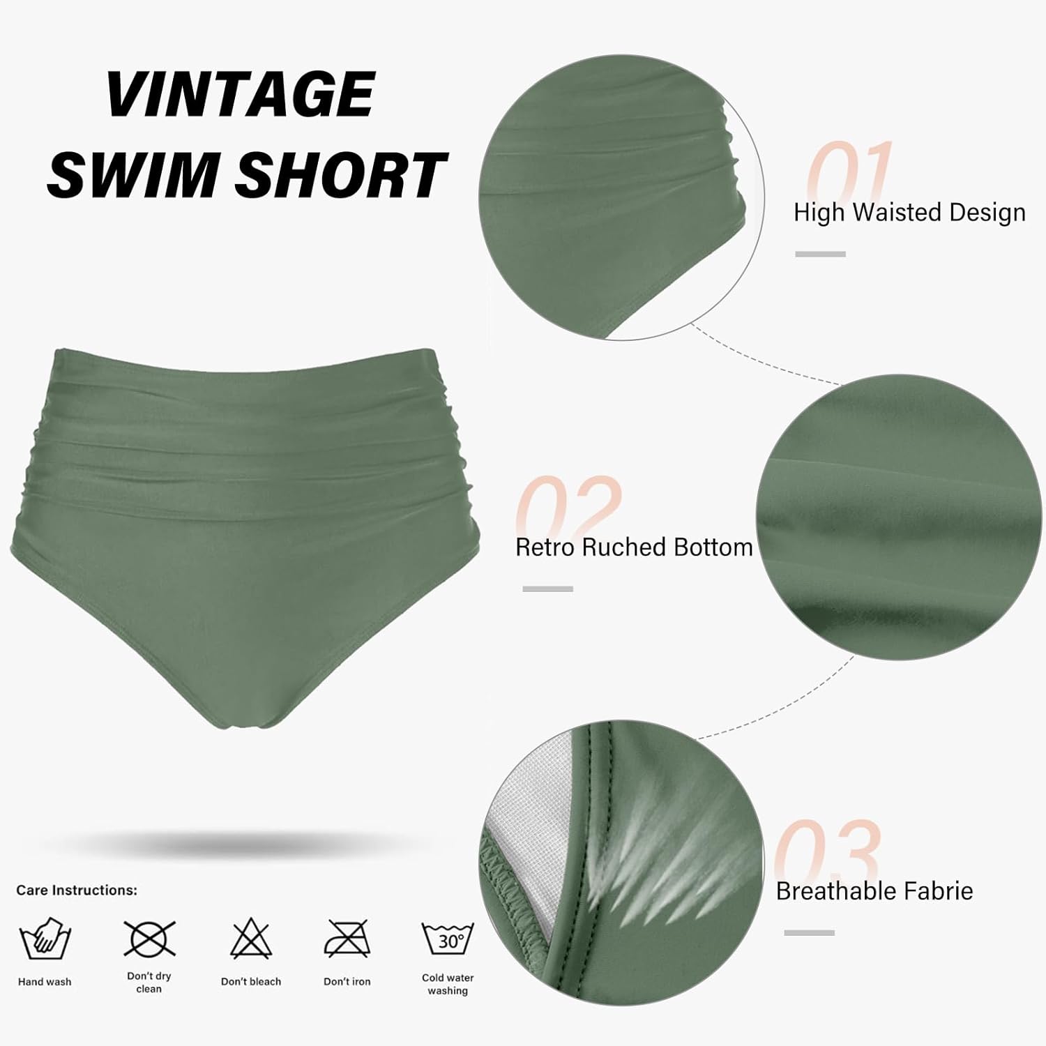 Women's High Waisted Bikini Sets Sporty Scoop Neck Cross Back Bathing Suit Two Piece Swimsuits for Women - Image 6