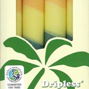 Aloha Bay Coconut Taper Candle – Dripless, Unscented 9 Inches w/ 9-Hour Burn Time & Pure Cotton Wicks for a Clean, Steady Glow – Artful Design for Special Occasions | 4-Pack | Rainbow