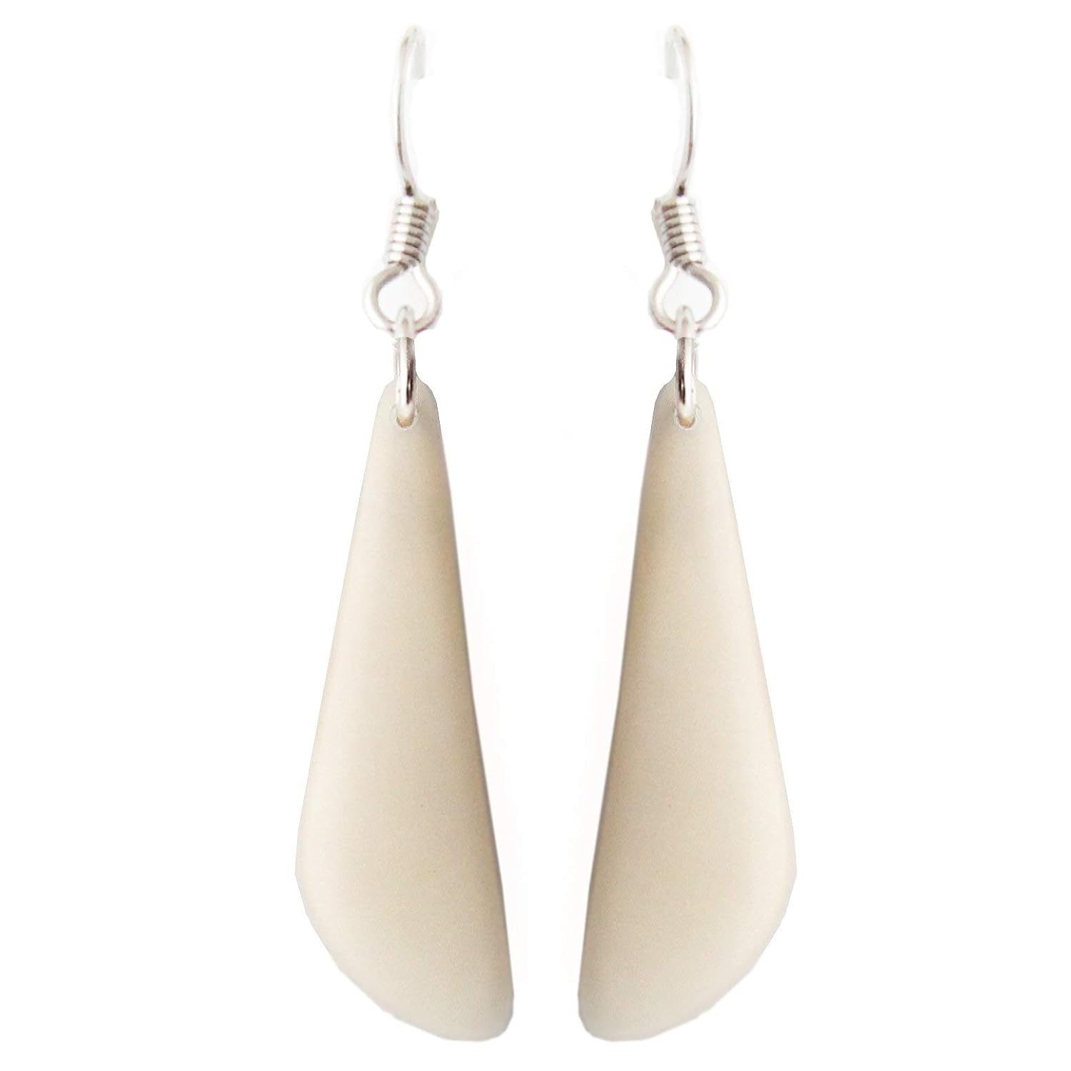 Tagua Nut Earrings Slivers Handmade Fair Trade, Lightweight by Florama Natural Jewelry (Ivory White) - Image 2