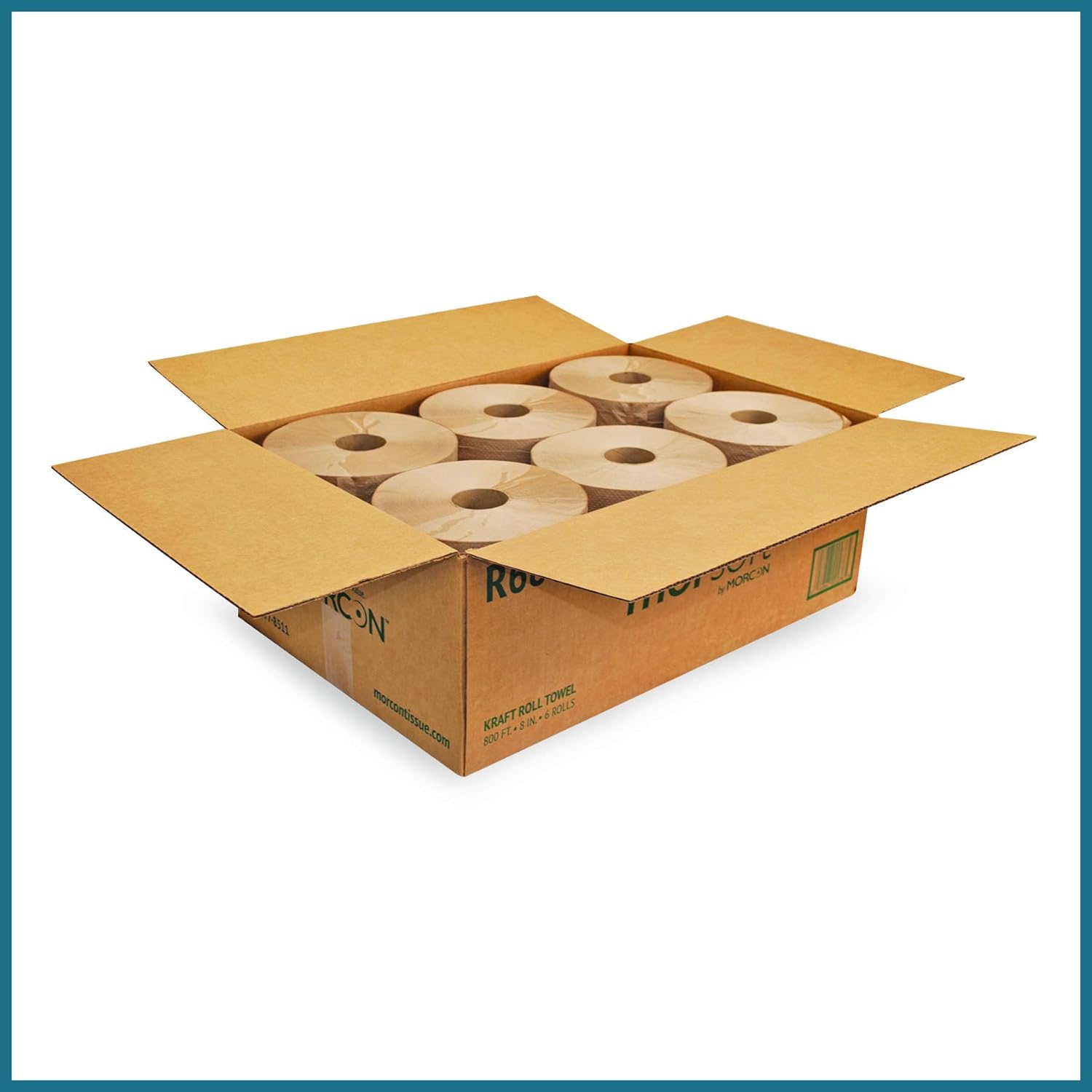 Morsoft by Morcon Paper R6800 Universal Hardwound Roll Towels, 100% Recycled Fibers, 6 Rolls X 800 ft Brown Paper Towels - Image 3