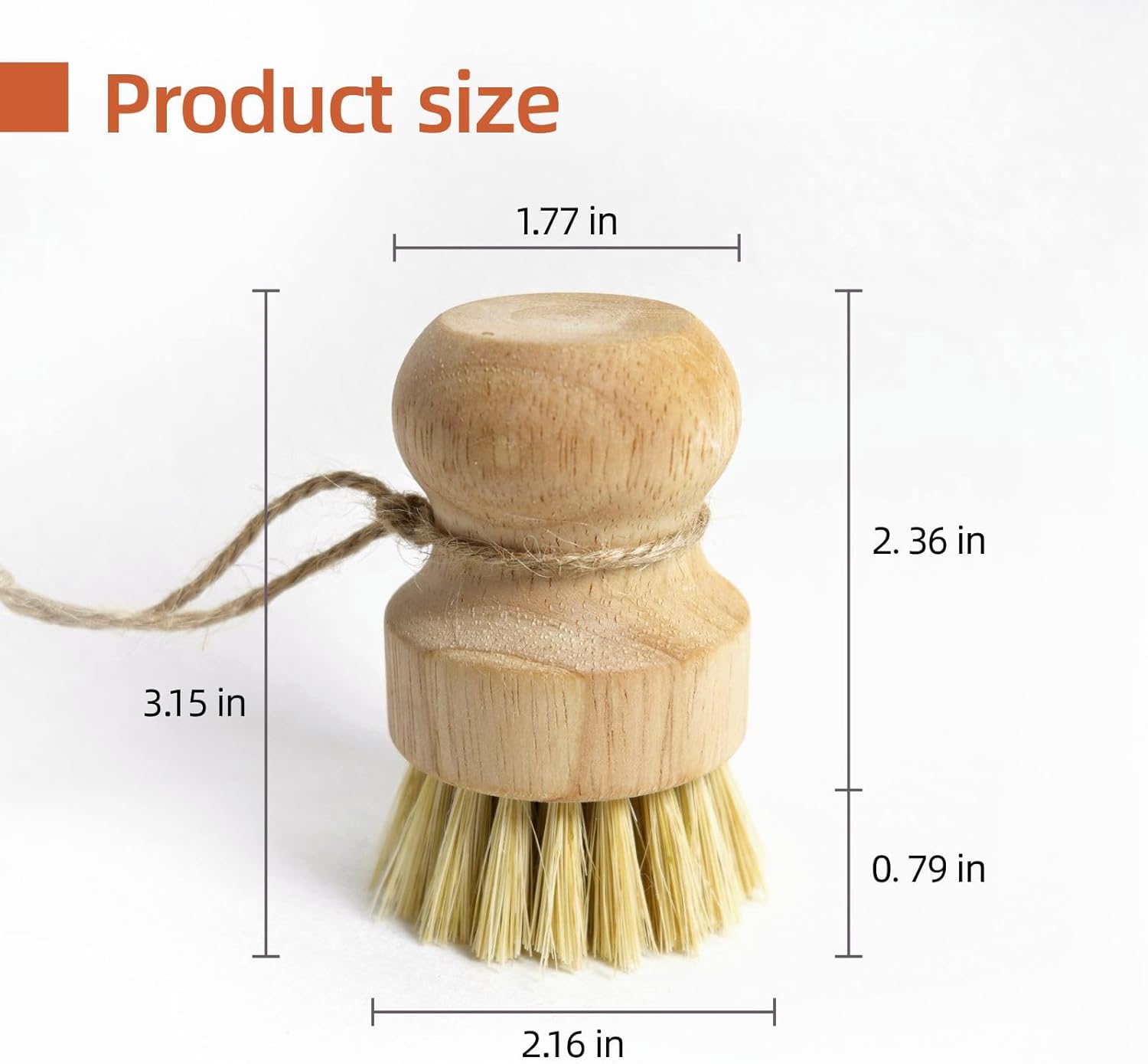 Bamboo Scrub Dish Brushes for Kitchen-Delicate Natural Washing Brush, Used to Clean Iron POTS, Plates and Some Vegetables and Fruit Surfaces, Comfortable Hand Feel (Pack of 3) - Image 4