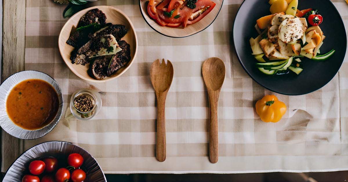 8 Inch Acacia Wood Salad Server Set Wooden Mixing Tongs Dinner Fork & Spoon Serving Utensils For Tossing Salad Handmade Cookware Salad Cooking Utensils & Accessories For Kitchen, Natural Brown - Image 5