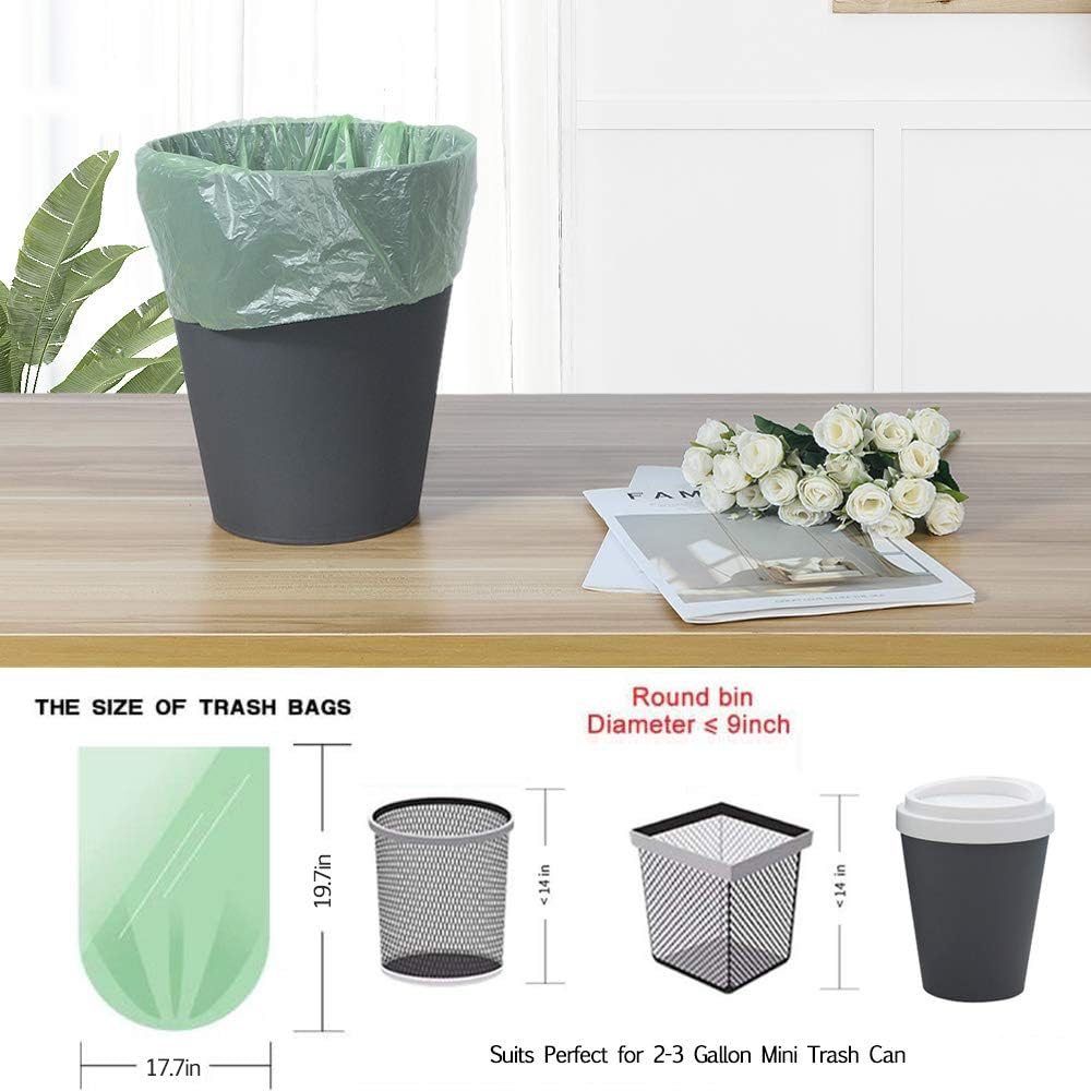 Jaoul Trash Bags 2.6 Gallon, Small Garbage Bags, Strong & Unscented Mini Trash Bags for Kitchen, Bathroom, Office, Restroom, Car, Green, 80 Counts - Image 4