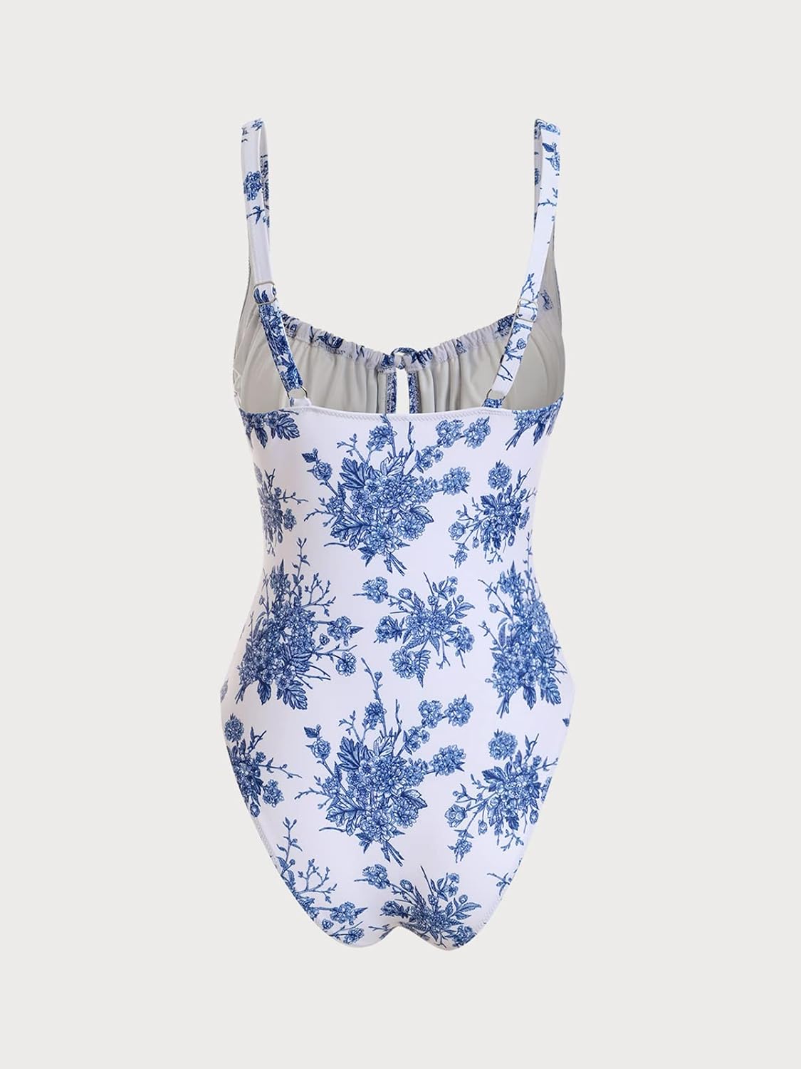 Women’s Tie Floral Sexy One-Piece Tankini Bathing Suits Slimming Swimsuit - Image 6