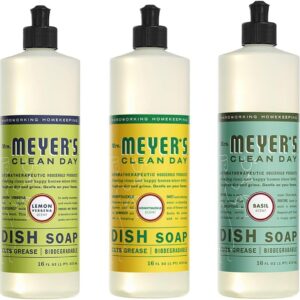 MRS. MEYER’S CLEAN DAY Dish Soap Variety Pack Includes 1 Lemon Verbena, 1 Basil 1 Honeysuckle Dish Soap 16 fl oz. Each