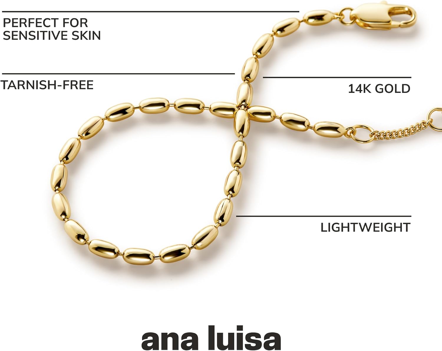 Ana Luisa Gold Bracelets for Women - 14K Gold Plated Dainty Chain w/Pearl, Heart & Flower, Cuff Bracelet Styles - Hypoallergenic Water-Resistant Tarnish-Free Jewelry - Adjustable Bracelets for Women - Image 4