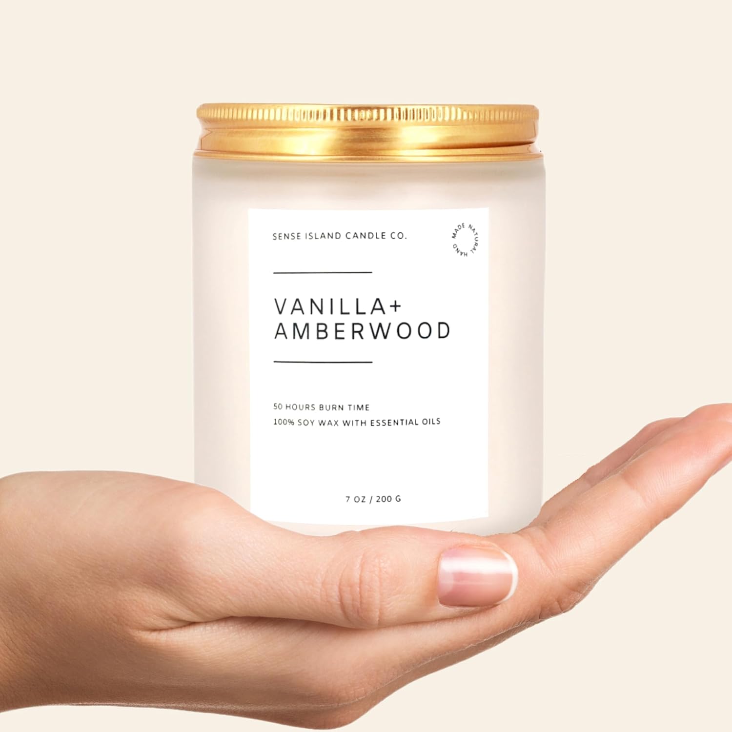 Vanilla Amber Wood Scented Candle – 100% Soy Wax, 50 Hour Burn – Amberwood, Warm Vanilla, Cozy Aromatherapy Gift for Women or Men – Luxury Candle for Home, Bedroom, Bath, Relaxation - Image 4