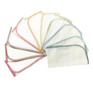 Gina’s Soft Cloth Shop 1 Ply 11×12 Inches Natural Unbleached Birdseye Paperless Towel Set of 10 Assorted Earthtone Colors Handmade in the USA!