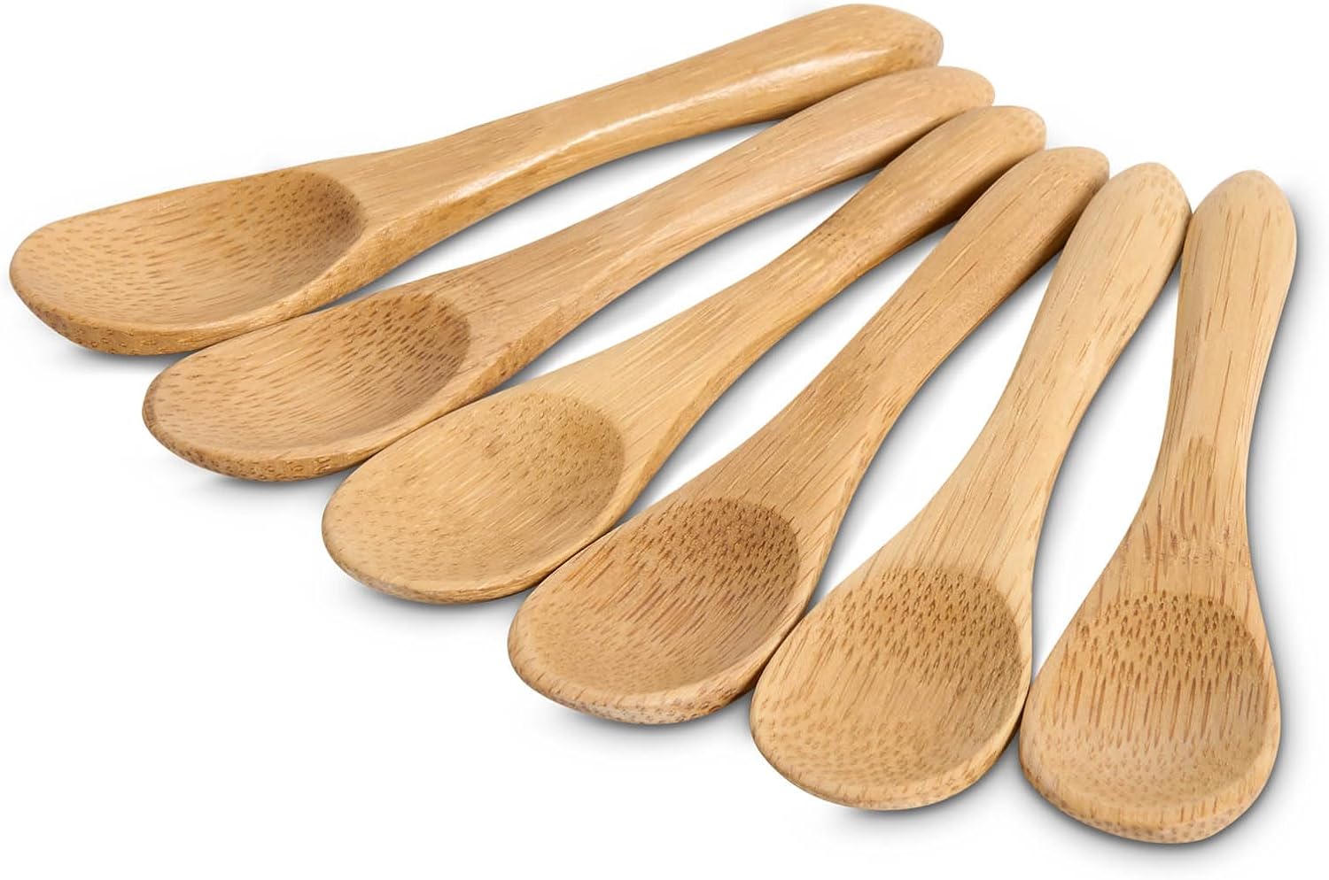 HIC Kitchen Reusable Mini Serving Spoons, Burnished Bamboo, Set of 6 - Image 2